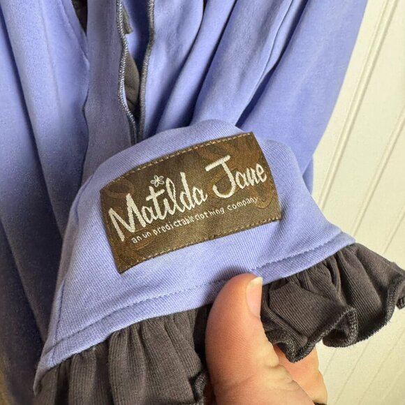 Matilda Jane Jacket Size Medium Lilac, Teal, Ruffled, Hooded, Tie Front C23 - Picture 7 of 10